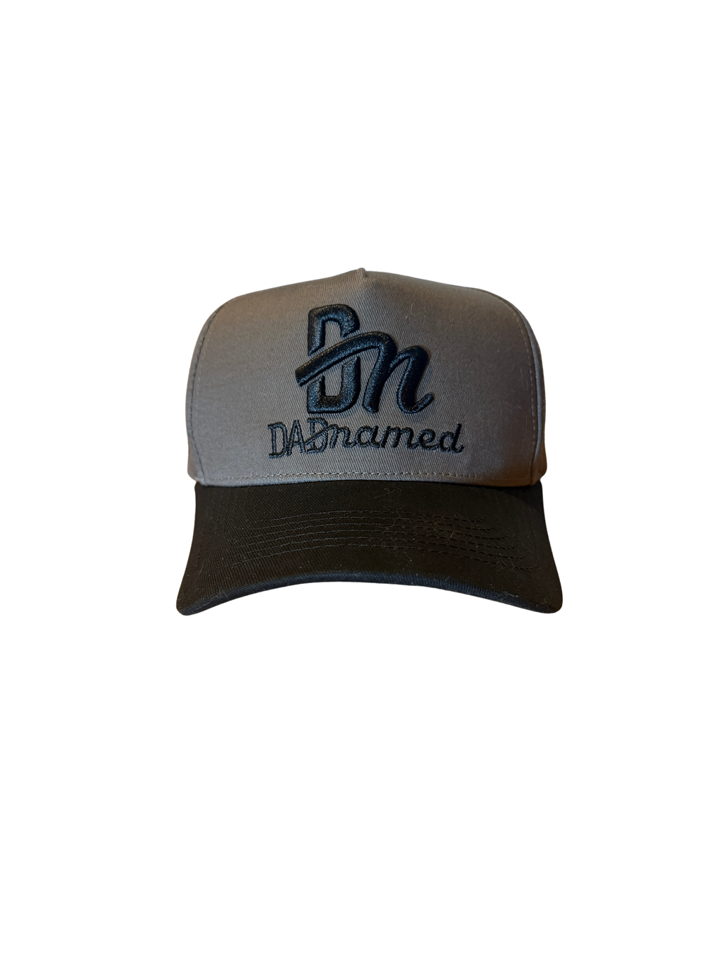 Smoke DadNamed Logo Hat — Gray & Black